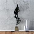 Bergamo Art 34 Inch Tall Handmade Aluminum and Wood Abstract Sculpture in Black