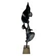 Bergamo Art 34 Inch Tall Handmade Aluminum and Wood Abstract Sculpture in Black