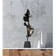 Bergamo Art 34 Inch Tall Handmade Aluminum and Wood Abstract Sculpture in Gold