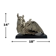 Bergamo Art 18 Inch Wide Handmade Aluminum Abstract Horse Sculpture in Bronze