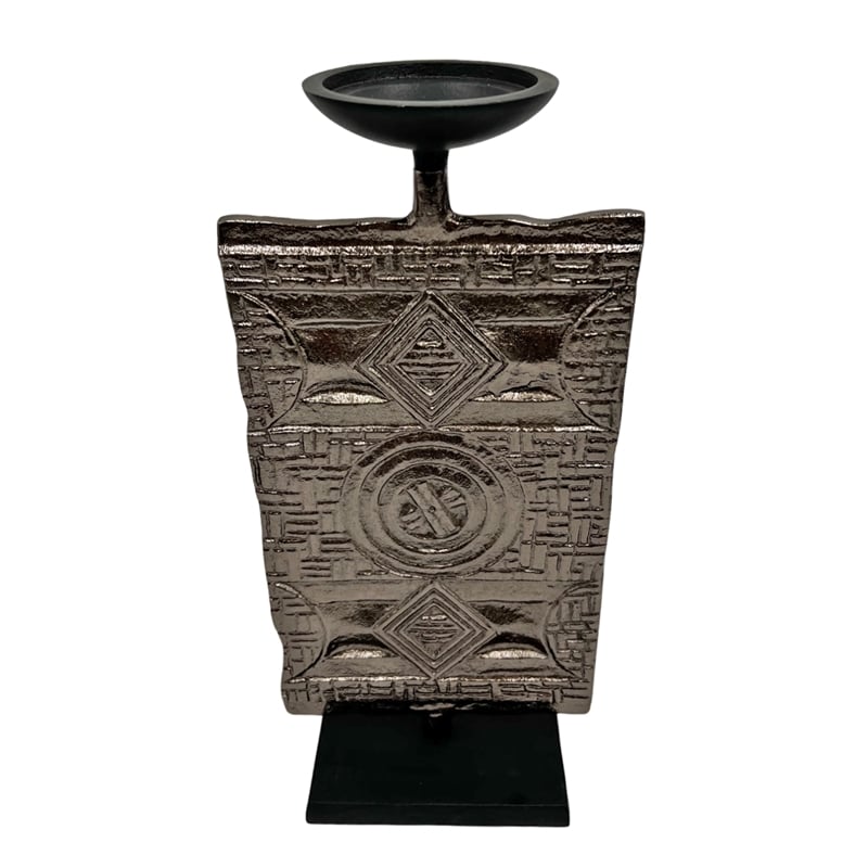 Bergamo Art Decorative Handmade Aluminum Artistic Candle Holder in Bronze