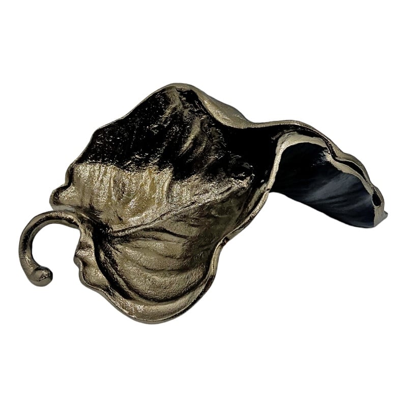 Bergamo Art 13 Inch Wide Handmade Aluminum Abstract Leaf Sculpture in Bronze