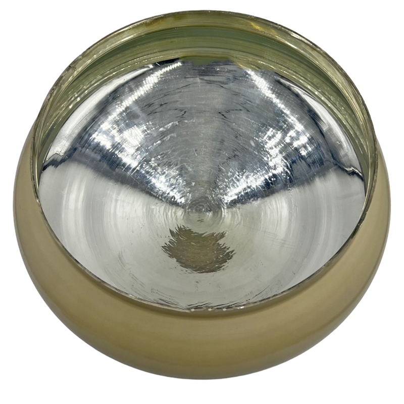 Bergamo Art 13 Inch Tall Handmade Aluminum and Glass Artistic Round Bowl Brown