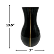 Bergamo Art 13.5 Inch Tall Decorative Handmade Glass Modern Flower Vase in Black