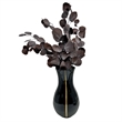 Bergamo Art 13.5 Inch Tall Decorative Handmade Glass Modern Flower Vase in Black