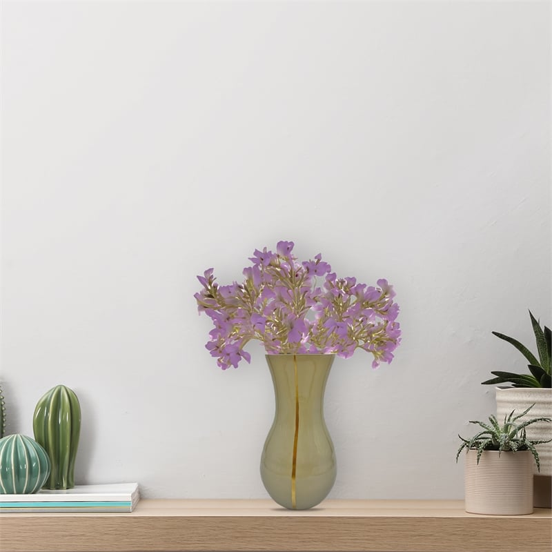 Bergamo Art 13.5 Inch Tall Decorative Handmade Glass Modern Flower Vase in Ivory