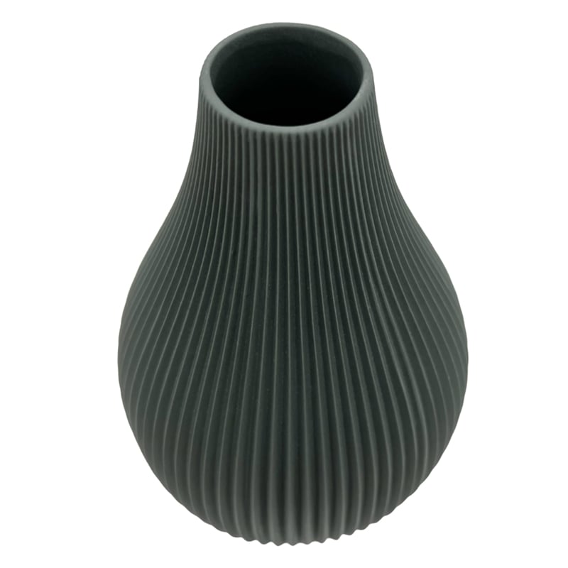 Bergamo Art Onion Shape Ceramic Vase in Grey