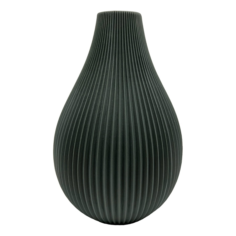 Bergamo Art Onion Shape Ceramic Vase in Grey
