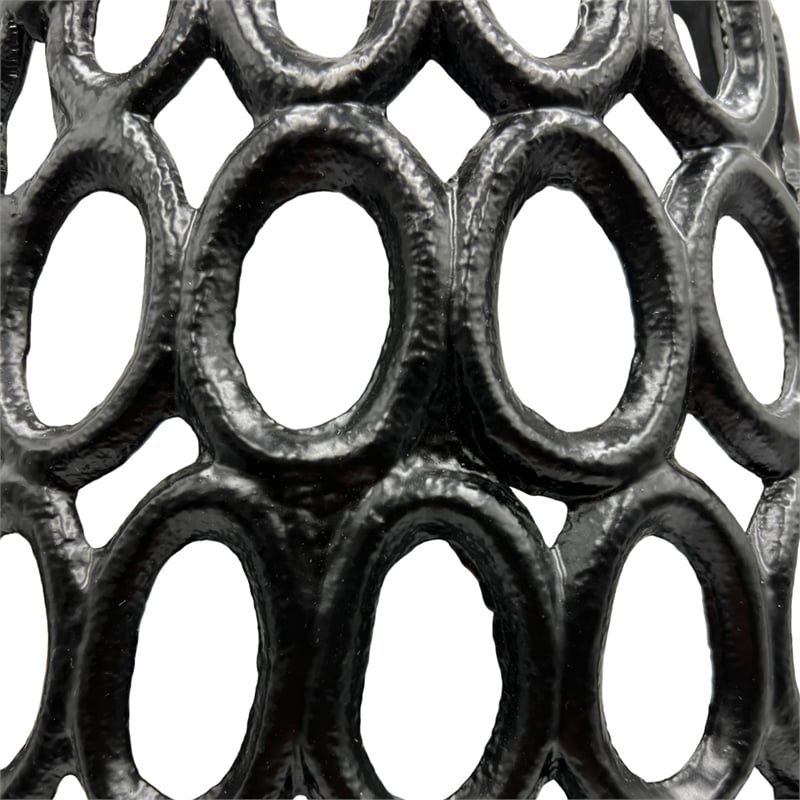 Bergamo Art 16 Inch Tall Decorative Handmade Aluminum Bud Flower Vase in Black