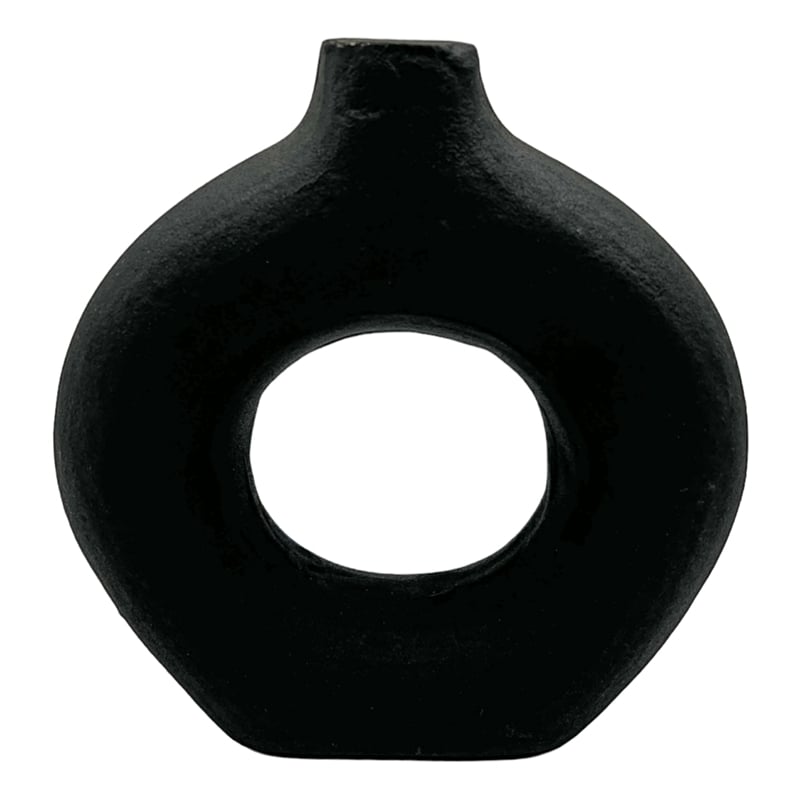 Bergamo Art 8 Inch Tall Decorative Handmade Aluminum Modern Flower Vase in Black