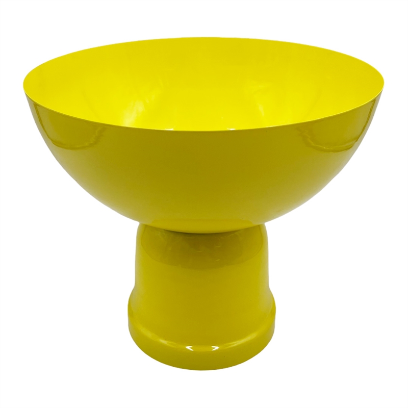 Bergamo Art 12 Inch Wide Decorative Handmade Iron Modern Flower Vase in Yellow