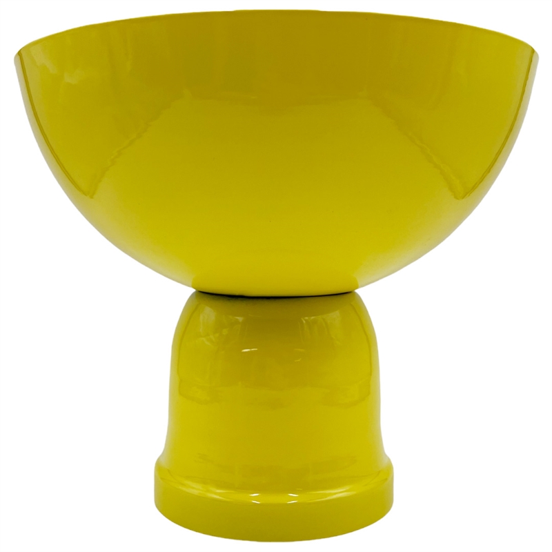 Bergamo Art 12 Inch Wide Decorative Handmade Iron Modern Flower Vase in Yellow