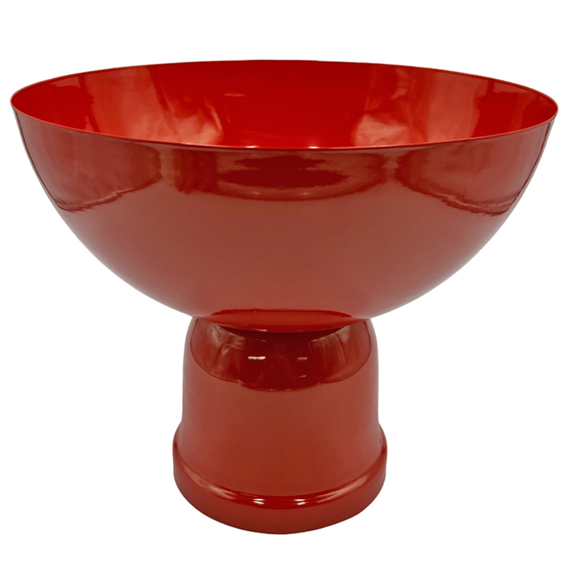 Bergamo Art 12 Inch Wide Decorative Handmade Iron Modern Flower Vase in Red