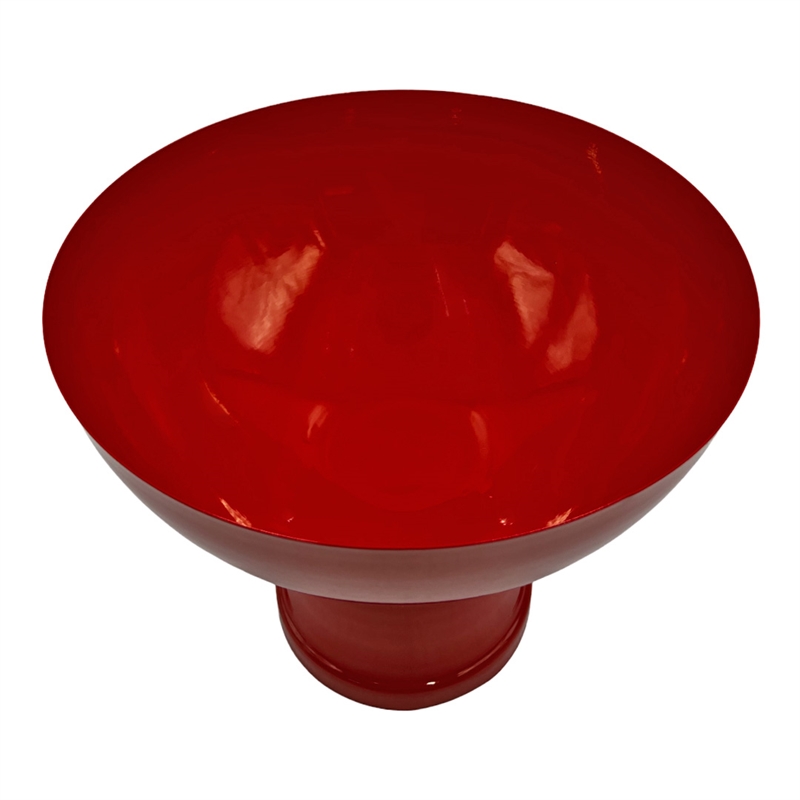 Bergamo Art 12 Inch Wide Decorative Handmade Iron Modern Flower Vase in Red