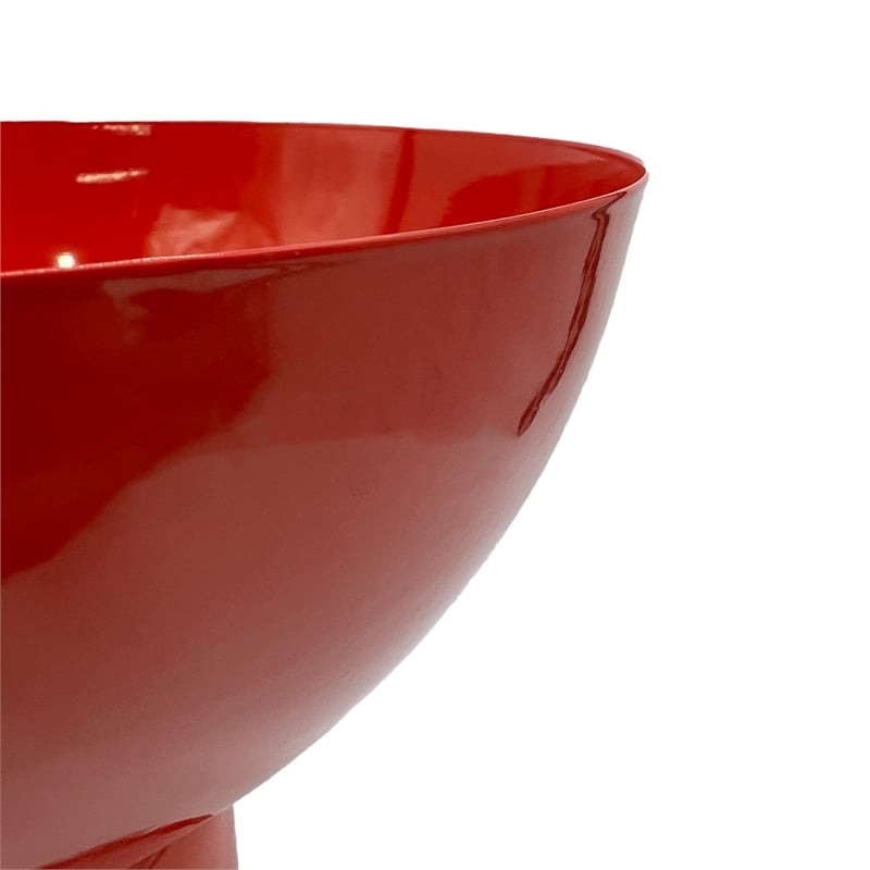 Bergamo Art 12 Inch Wide Decorative Handmade Iron Modern Flower Vase in Red