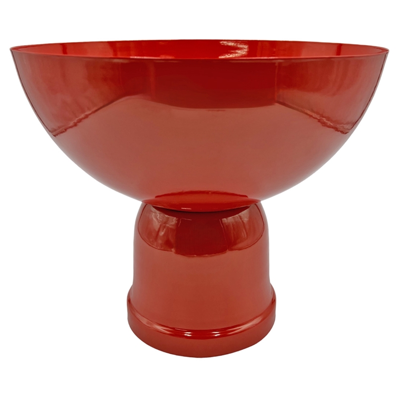 Bergamo Art 12 Inch Wide Decorative Handmade Iron Modern Flower Vase in Red