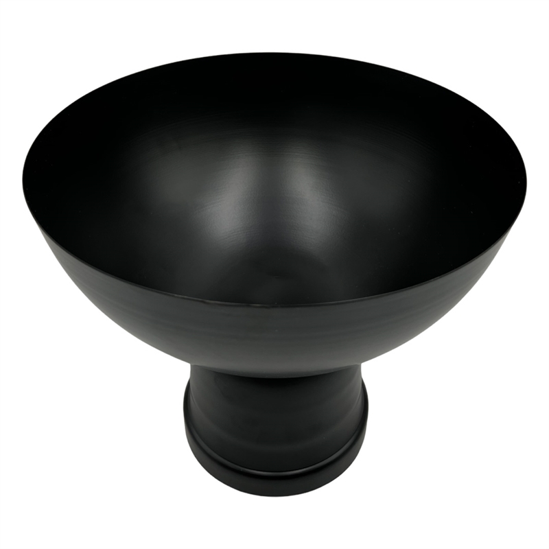 Bergamo Art 12 Inch Wide Decorative Handmade Iron Modern Flower Vase in Black