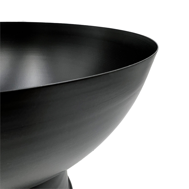 Bergamo Art 12 Inch Wide Decorative Handmade Iron Modern Flower Vase in Black