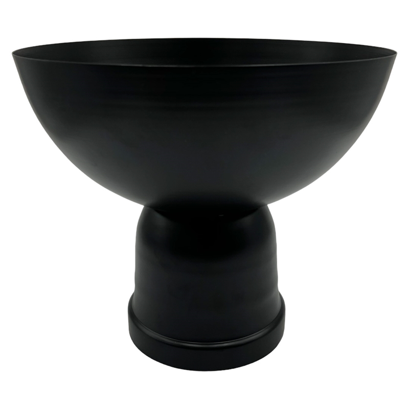 Bergamo Art 12 Inch Wide Decorative Handmade Iron Modern Flower Vase in Black