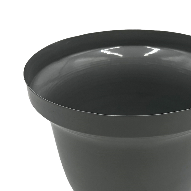 Bergamo Art 8 Inch Wide Decorative Handmade Iron Round Flower Vase in Grey