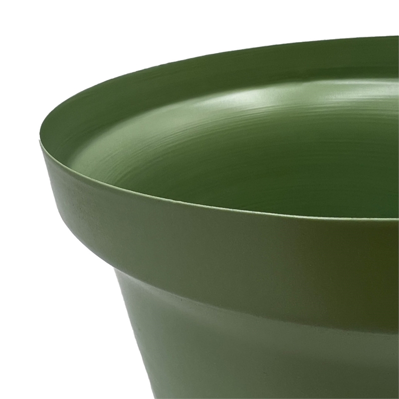 Bergamo Art 8 Inch Wide Decorative Handmade Iron Round Flower Vase in Green