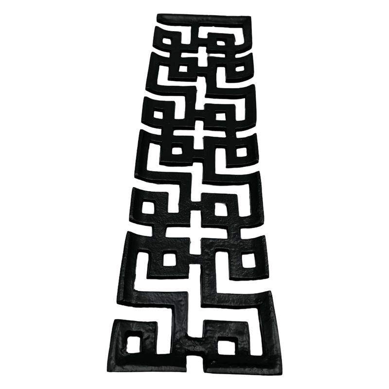 Bergamo Art 22 inch Long Decorative Handmade Aluminum Modern Tray in Black
