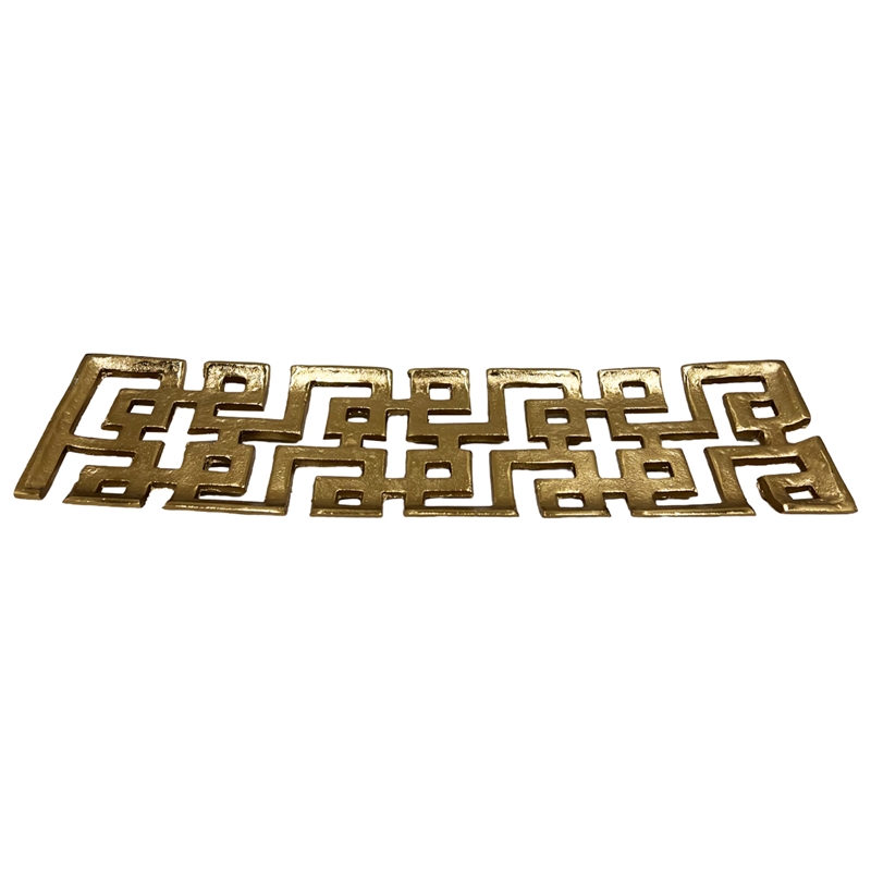 Bergamo Art 22 inch Long Decorative Handmade Aluminum Modern Tray in Gold