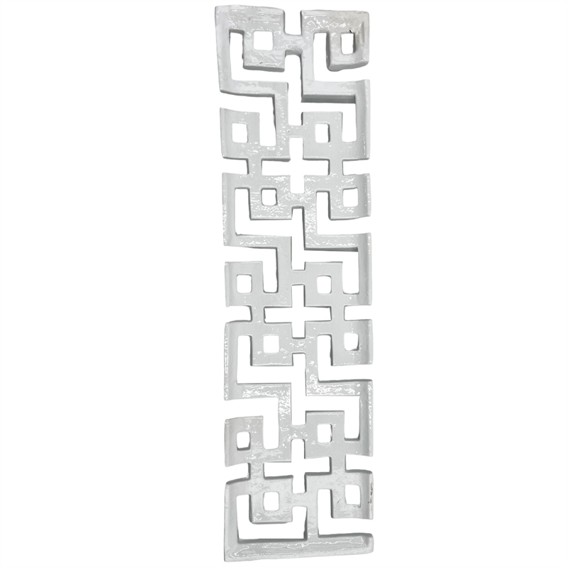 Bergamo Art 22 inch Long Decorative Handmade Aluminum Modern Tray in White