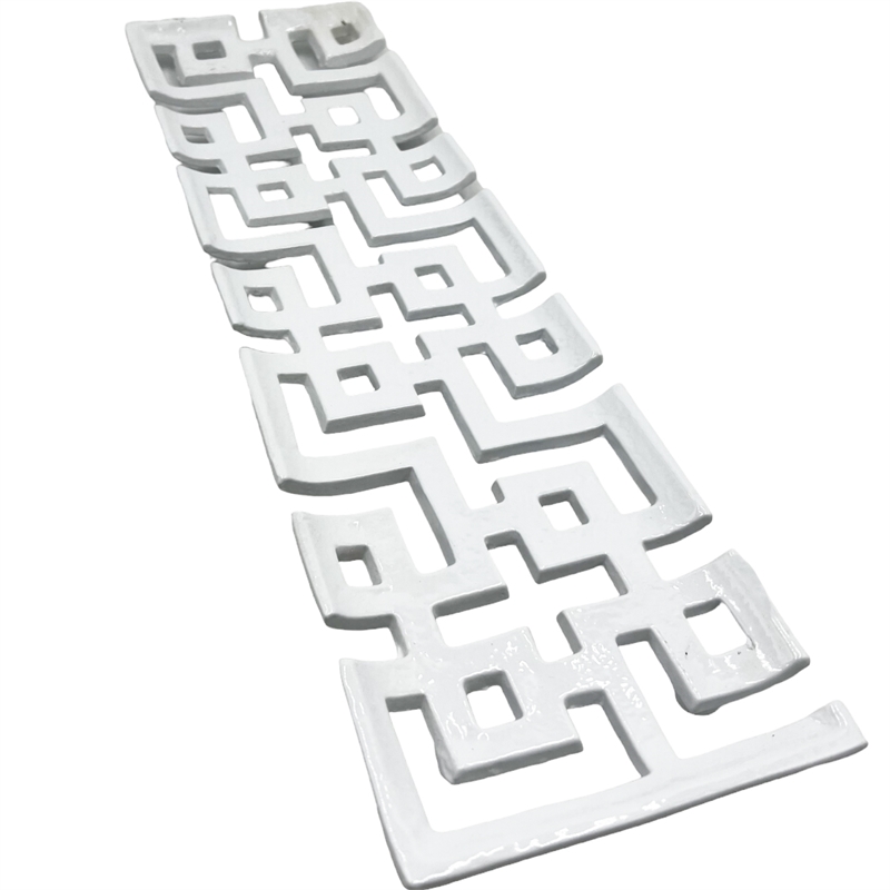 Bergamo Art 22 inch Long Decorative Handmade Aluminum Modern Tray in White