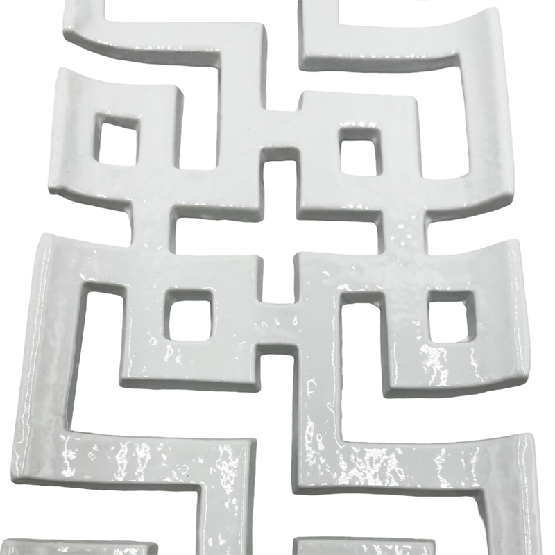 Bergamo Art 22 inch Long Decorative Handmade Aluminum Modern Tray in White