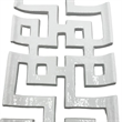 Bergamo Art 22 inch Long Decorative Handmade Aluminum Modern Tray in White
