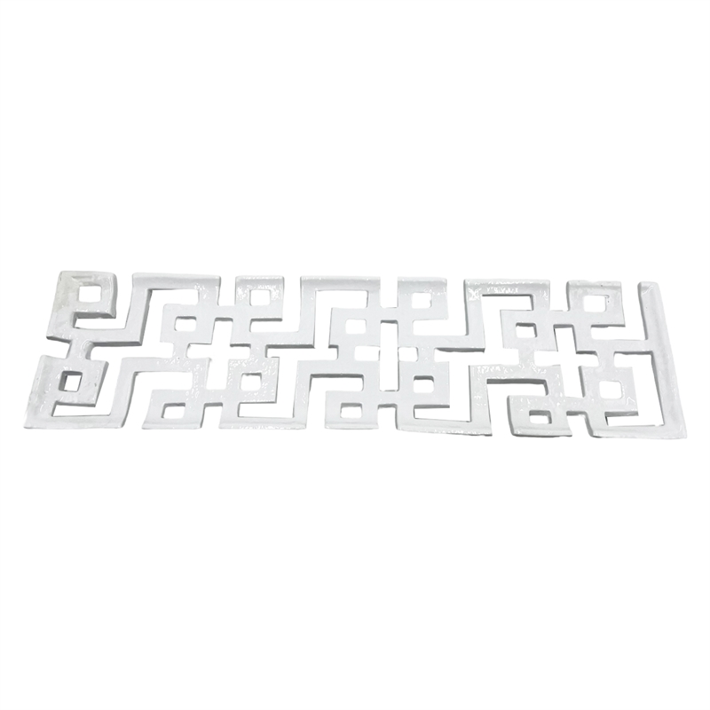 Bergamo Art 22 inch Long Decorative Handmade Aluminum Modern Tray in White