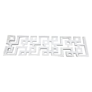 Bergamo Art 22 inch Long Decorative Handmade Aluminum Modern Tray in White