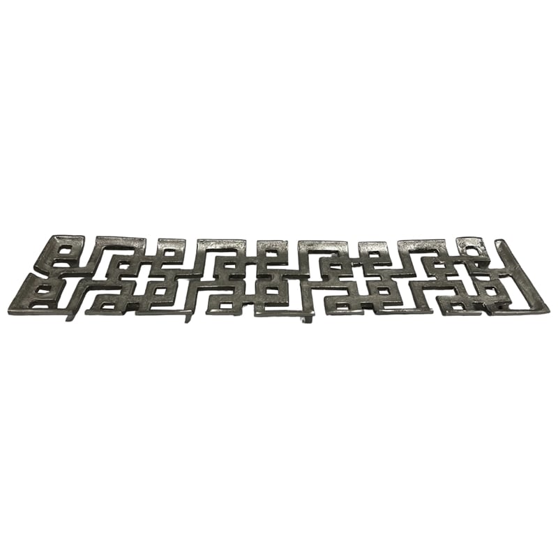 Bergamo Art 22 inch Long Decorative Handmade Aluminum Modern Tray in Nickel