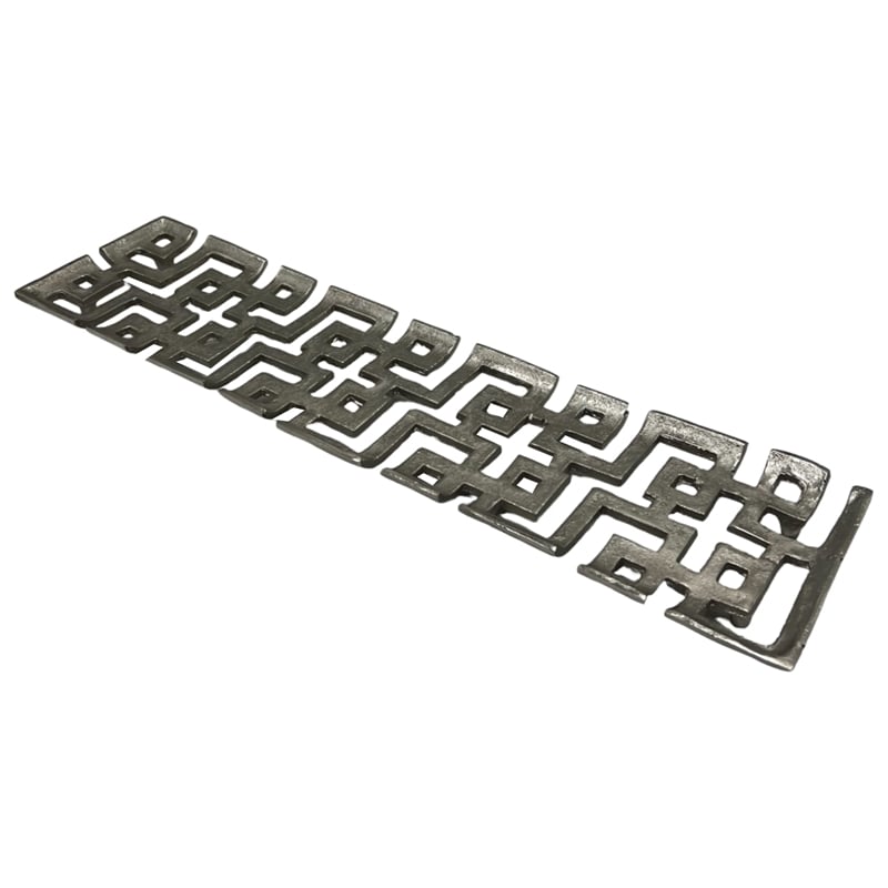 Bergamo Art 22 inch Long Decorative Handmade Aluminum Modern Tray in Nickel