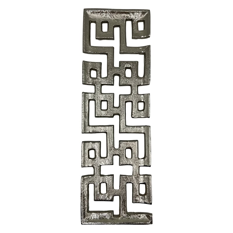Bergamo Art 16 inch Long Decorative Handmade Aluminum Modern Tray in Nickel