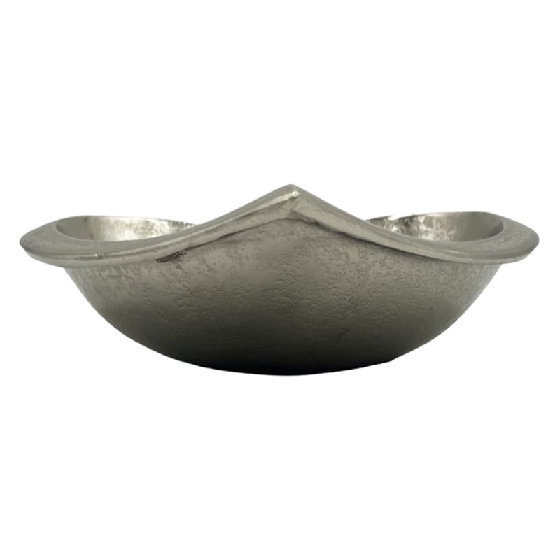 Bergamo Art Set of 2 Decorative Handmade Aluminum Heart Bowl in Nickel