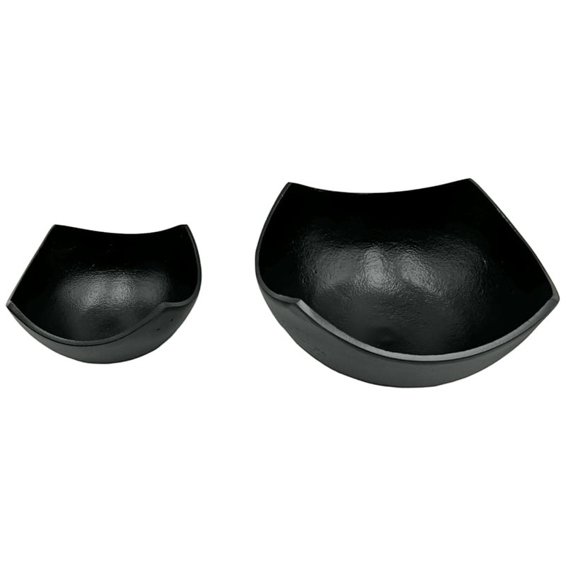 Bergamo Art Set of 2 Decorative Handmade Aluminum Modern Bowl in Black