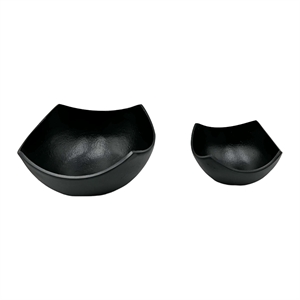 Bergamo Art Set of 2 Decorative Handmade Aluminum Modern Bowl in Black