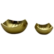 Bergamo Art Set of 2 Decorative Handmade Aluminum Modern Bowl in Gold