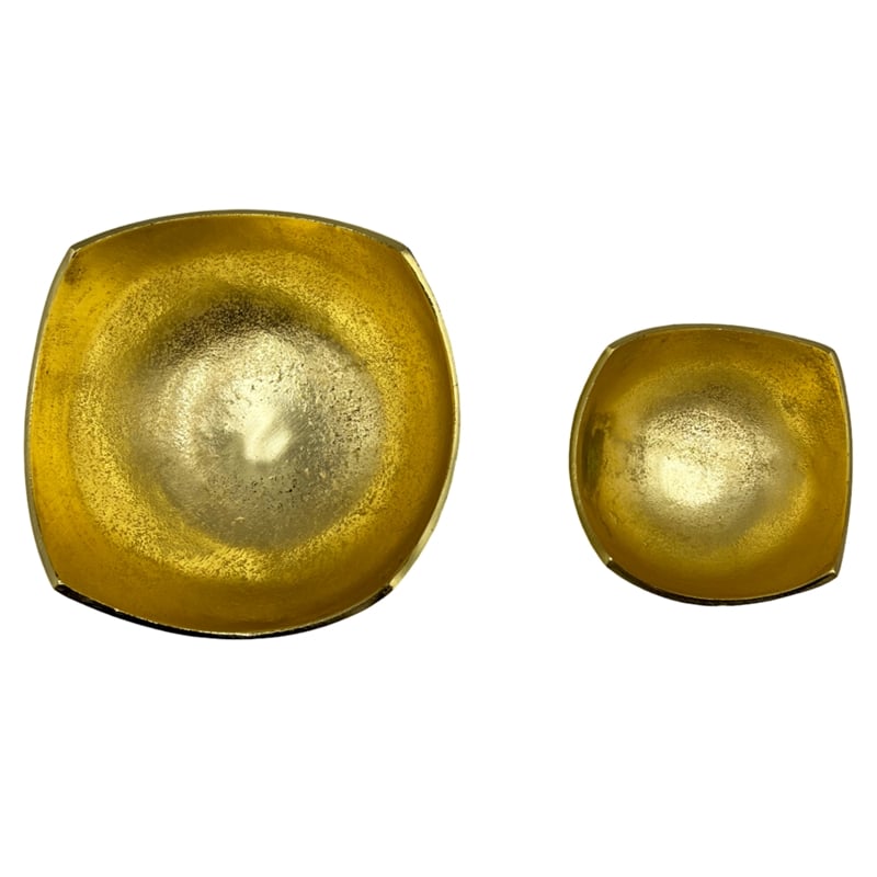 Bergamo Art Set of 2 Decorative Handmade Aluminum Modern Bowl in Gold
