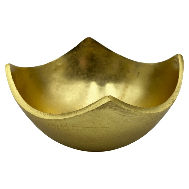 Bergamo Art Set of 2 Decorative Handmade Aluminum Modern Bowl in Gold