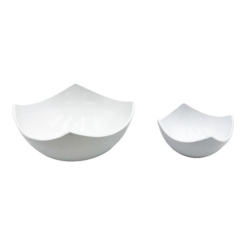 Bergamo Art Set of 2 Decorative Handmade Aluminum Modern Bowl in White