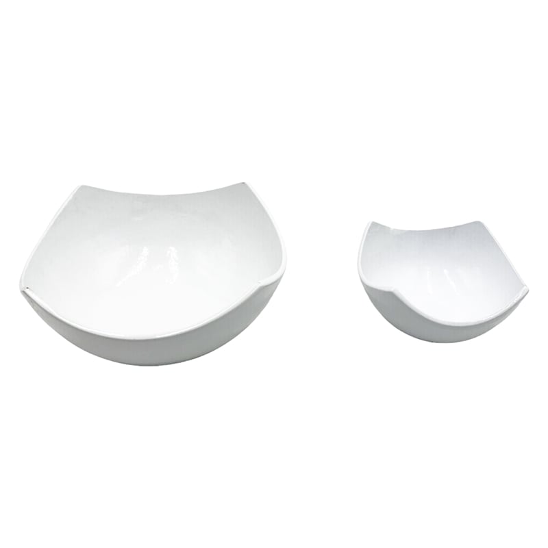 Bergamo Art Set of 2 Decorative Handmade Aluminum Modern Bowl in White