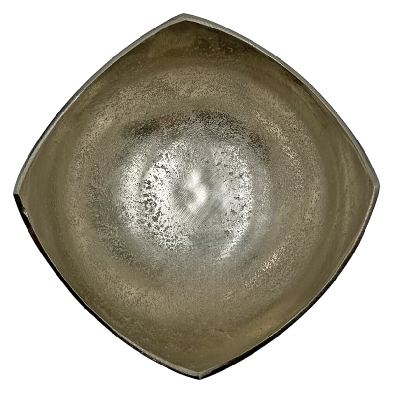 Bergamo Art Set of 2 Decorative Handmade Aluminum Modern Bowl in Nickel