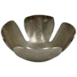 Bergamo Art 9 Inch Wide Decorative Handmade Aluminum Clover Leaf Bowl in Nickel