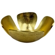 Bergamo Art 9 Inch Wide Decorative Handmade Aluminum Clover Leaf Bowl in Gold