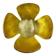 Bergamo Art 9 Inch Wide Decorative Handmade Aluminum Clover Leaf Bowl in Gold