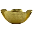 Bergamo Art 9 Inch Wide Decorative Handmade Aluminum Clover Leaf Bowl in Gold