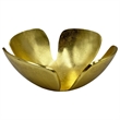 Bergamo Art 9 Inch Wide Decorative Handmade Aluminum Clover Leaf Bowl in Gold